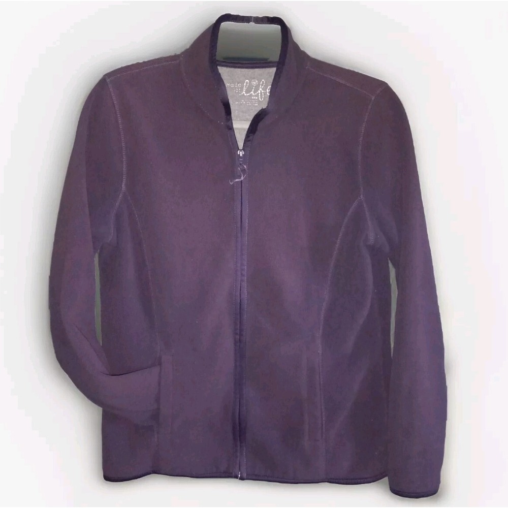 Made For Life Purple Full Zip Fleece Jacket Women's Size S Trendy‎